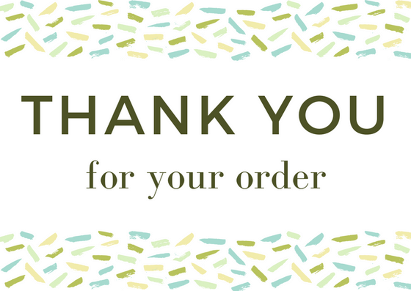 Thank you for your order. Thank you for buy. Thank you for purchase. Thank you for your order Card.